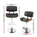 Artiss Set of 2 Wooden Gas Lift Bar Stools - Black