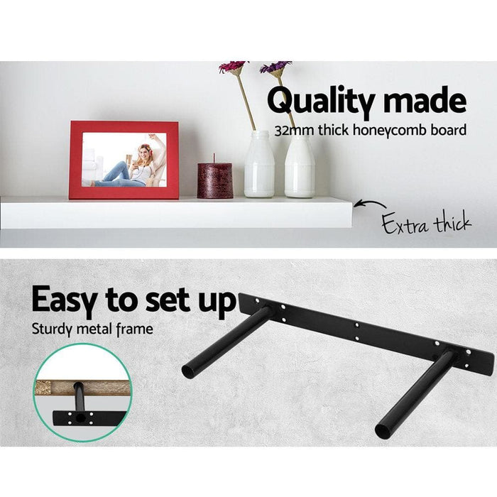 Goslash Picks Artiss 3 Piece Floating Wall Shelves - White