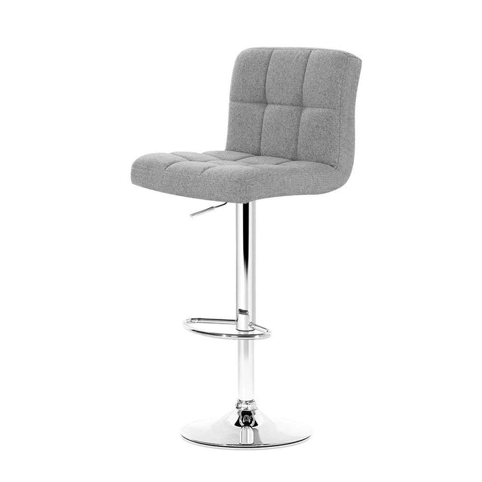 Artiss Set of 4 Fabric Swivel Bar Stools - Grey