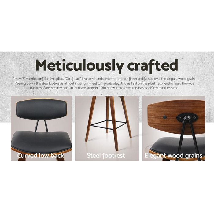 Artiss Set of 4 Pu Leather Circular Footrest Bar Stools