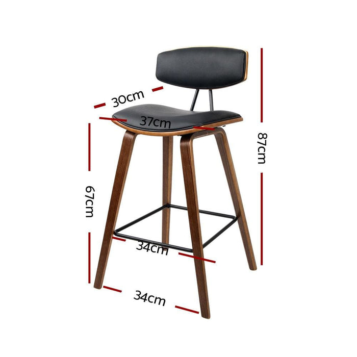Artiss Set of 4 Pu Leather Circular Footrest Bar Stools