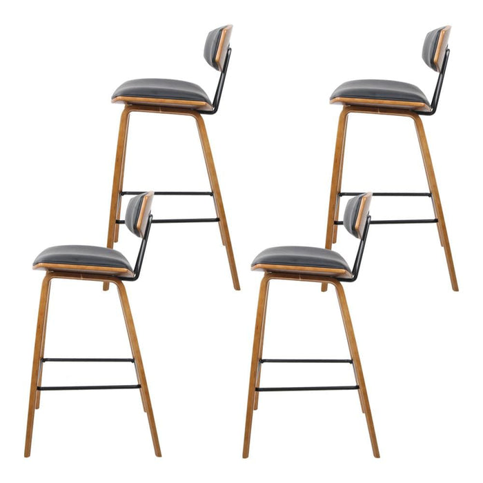 Artiss Set of 4 Pu Leather Circular Footrest Bar Stools