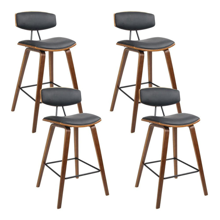 Artiss Set of 4 Pu Leather Circular Footrest Bar Stools