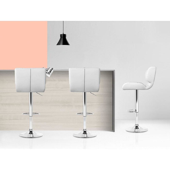 Artiss Set of 4 Pu Leather Gas Lift Bar Stools - White