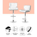 Artiss Set of 4 Pu Leather Gas Lift Bar Stools - White