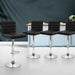 Artiss Set of 4 Pu Leather Lined Pattern Bar Stools- Black