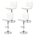 Artiss Set of 4 Pu Leather Lined Pattern Bar Stools- White