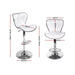 Artiss Set of 4 Pu Leather Patterned Bar Stools - White
