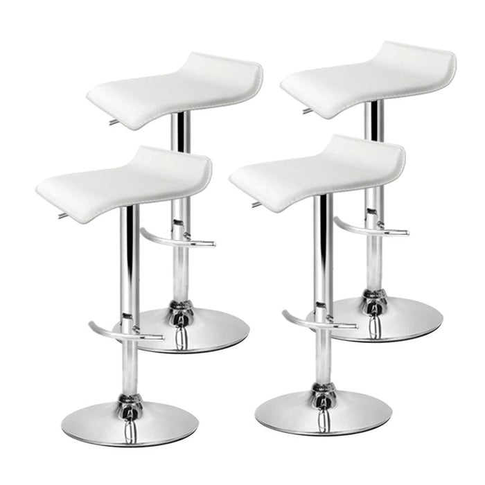 Artiss Set of 4 Pu Leather Wave Style Bar Stools - White