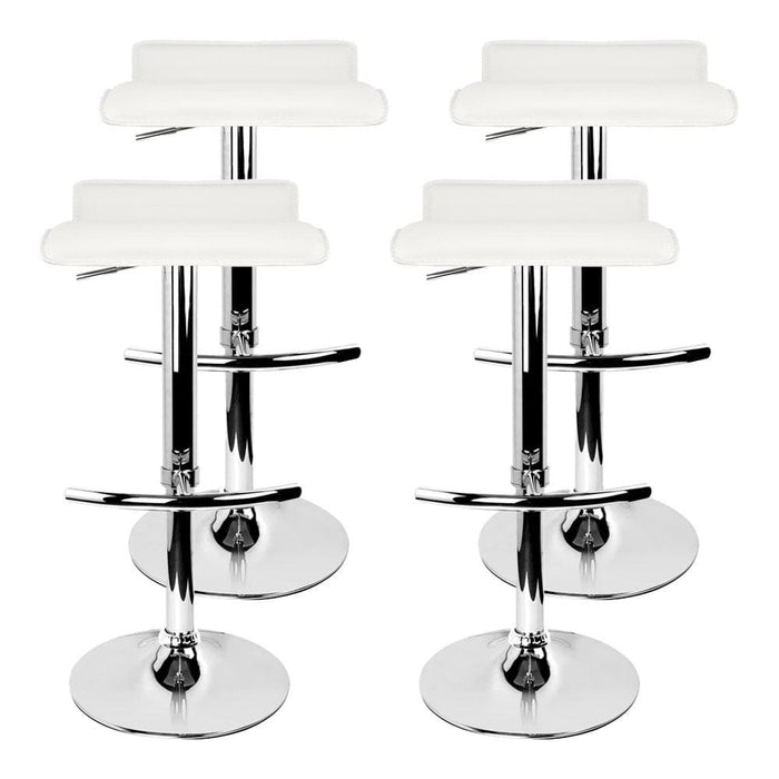 Artiss Set of 4 Pu Leather Wave Style Bar Stools - White