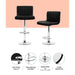 Artiss Set of 4 Line Style Pu Leather Bar Stools - Black