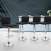 Artiss Set of 4 Line Style Pu Leather Bar Stools - Black