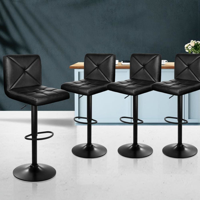 Artiss Set of 4 Bar Stools Pu Leather Criss Cross Style