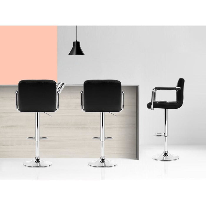 Artiss Set of 4 Bar Stools Gas Lift Swivel Armrests - Steel