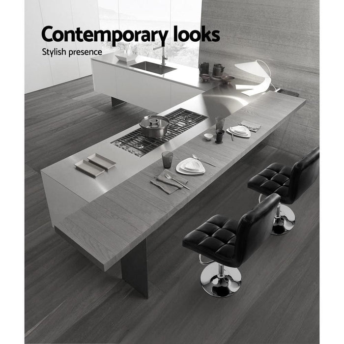 Artiss Set of 4 Bar Stools Gas Lift Swivel - Steel and Black