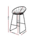 Artiss Set of 4 Bar Stools Steel Fabric - Grey and Black