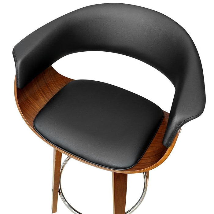 Artiss Set of 4 Swivel Pu Leather Bar Stool - Wood and Black