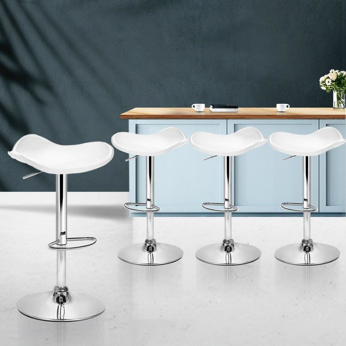 Goslash Picks Artiss Set of 4 Swivel Bar Stools - White