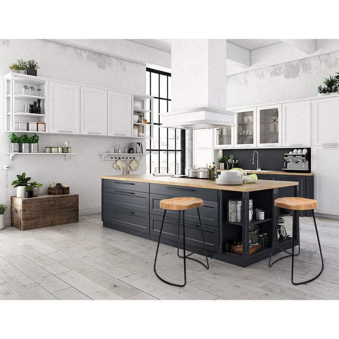 Artiss Set of 4 Elm Wood Backless Bar Stools 75cm - Black