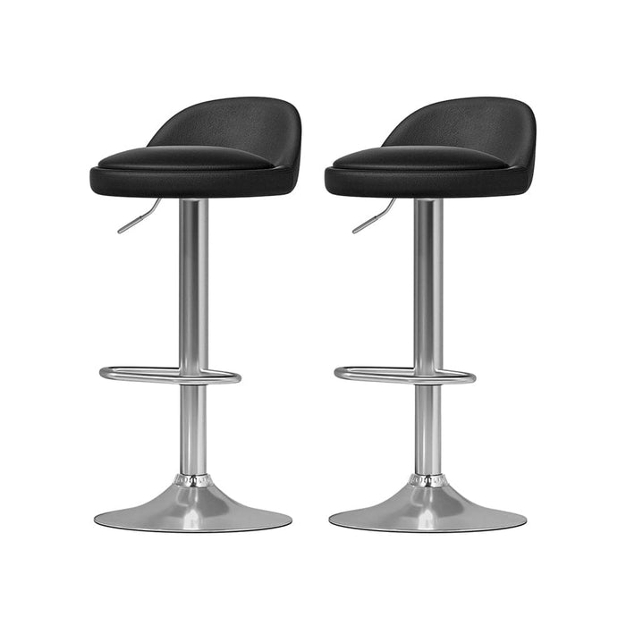 Artiss 4x Bar Stools Pu Leather Gas Lift Black