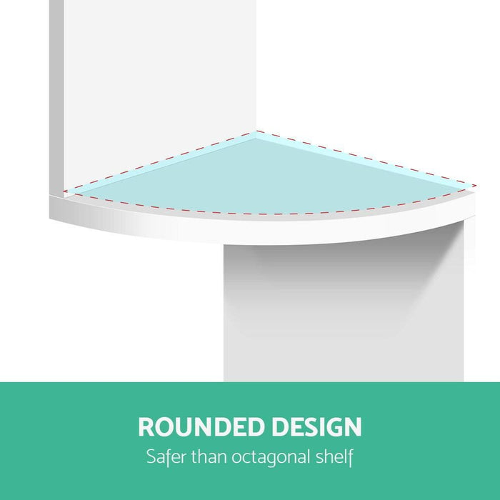 Goslash Picks Artiss 5 Tier Corner Wall Shelf - White