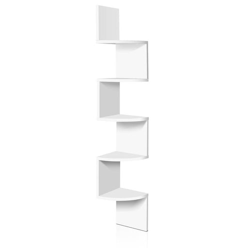 Goslash Picks Artiss 5 Tier Corner Wall Shelf - White