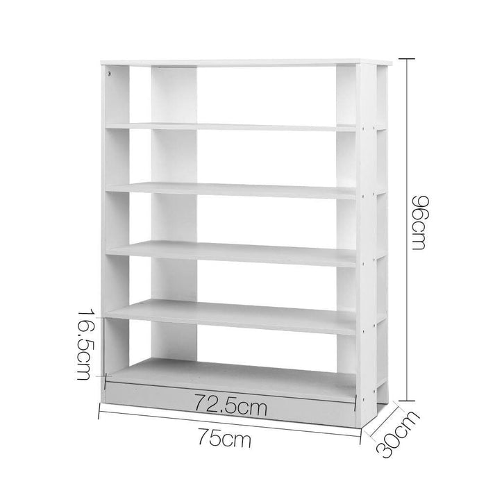 Artiss 6 - tier Shoe Rack Cabinet - White