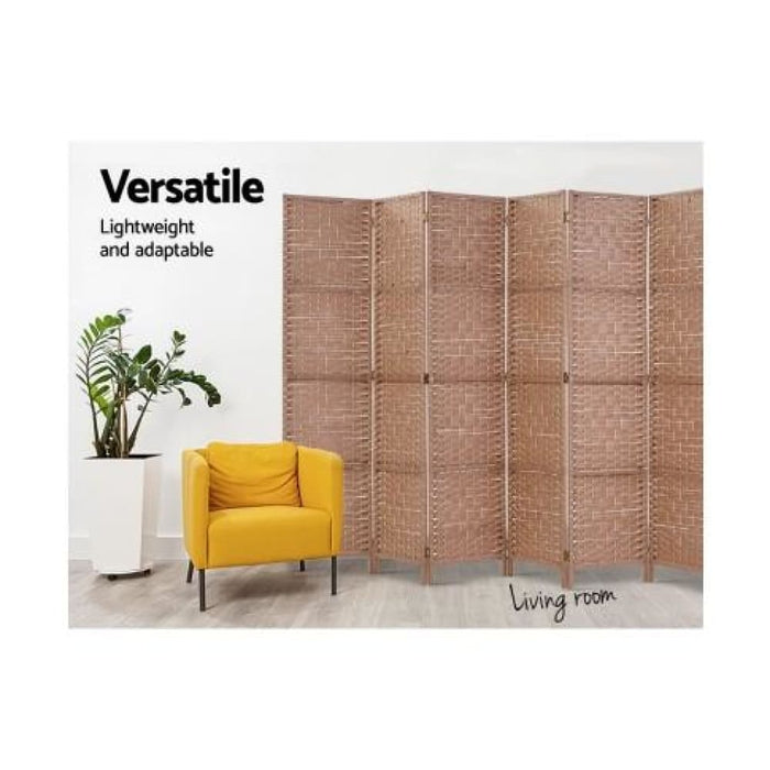 Artiss 8 Panel Room Divider Screen Privacy Rattan Timber