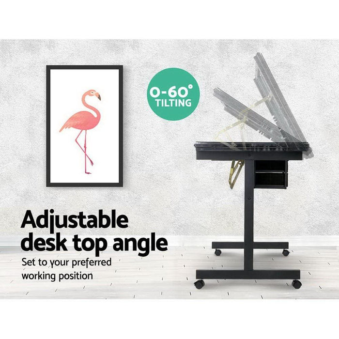 Artiss Adjustable Drawing Desk - Black And Grey
