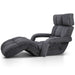 Artiss Adjustable Lounger with Arms - Charcoal