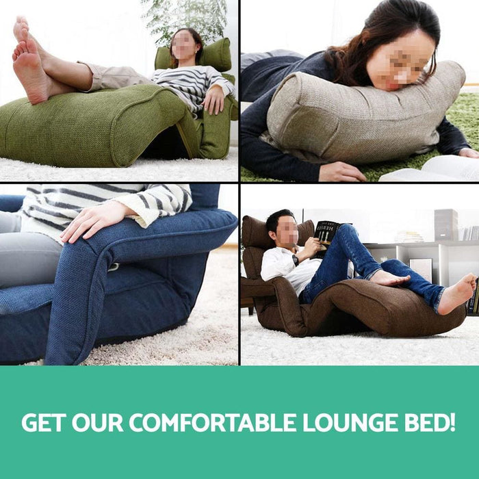 Artiss Adjustable Lounger with Arms - Charcoal