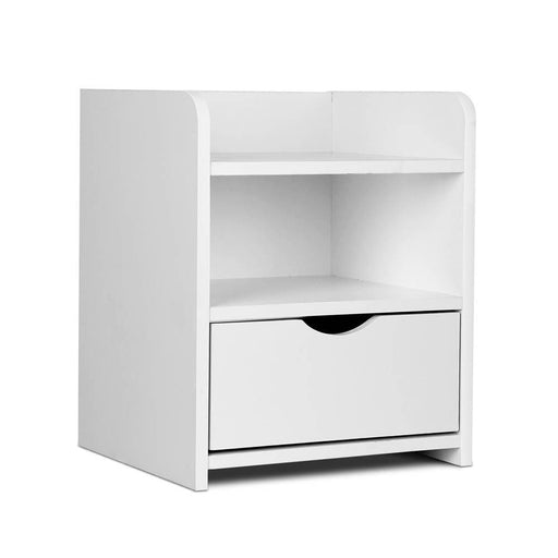 Goslash Picks Artiss Bedside Table Drawer - White