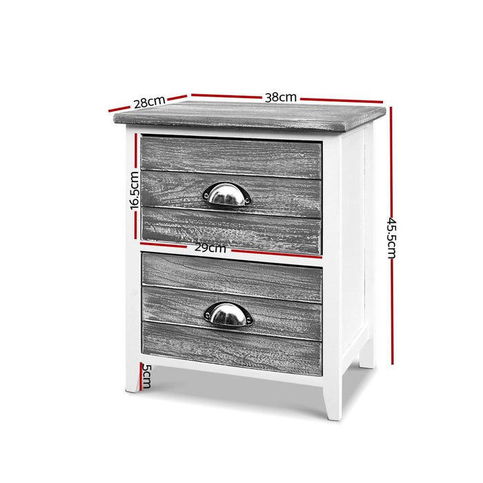 Artiss 2x Bedside Table Nightstands 2 Drawers Storage