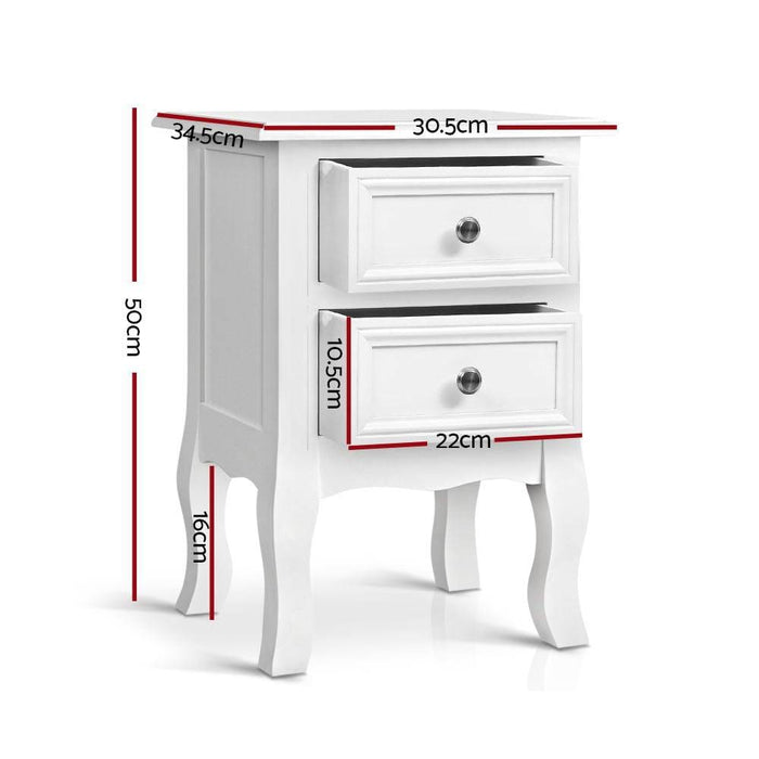 Artiss Bedside Tables Drawers Side Table French Storage