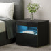 Artiss Bedside Tables Drawers Side Table Rgb Led High Gloss