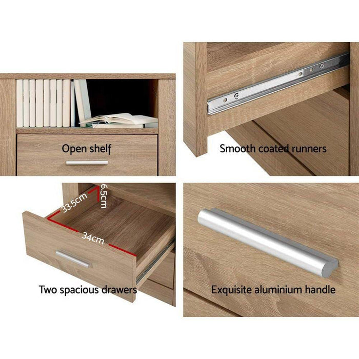 Artiss Bedside Tables Drawers Storage Cabinet Shelf Side