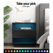 Artiss Bedside Tables Side Table Rgb Led Drawers Nightstand