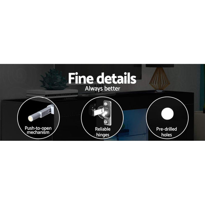 Artiss Tv Cabinet Entertainment Unit Stand Rgb Led Gloss 3