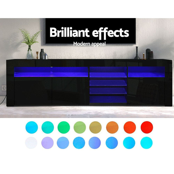 Artiss Tv Cabinet Entertainment Unit Stand Rgb Led Gloss 3