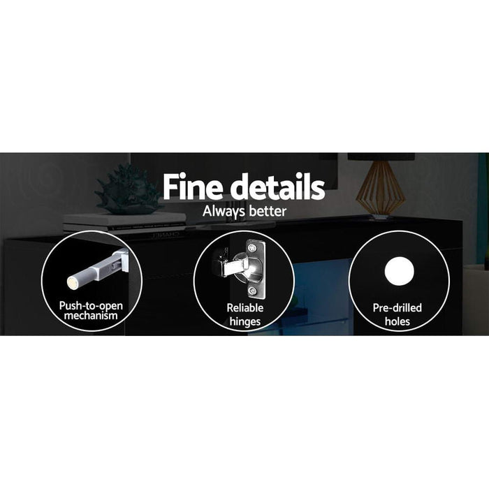 Artiss Tv Cabinet Entertainment Unit Stand Rgb Led Gloss