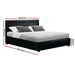Artiss Cole Led Bed Frame Pu Leather Gas Lift Storage