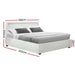 Artiss Cole Led Bed Frame Pu Leather Gas Lift Storage