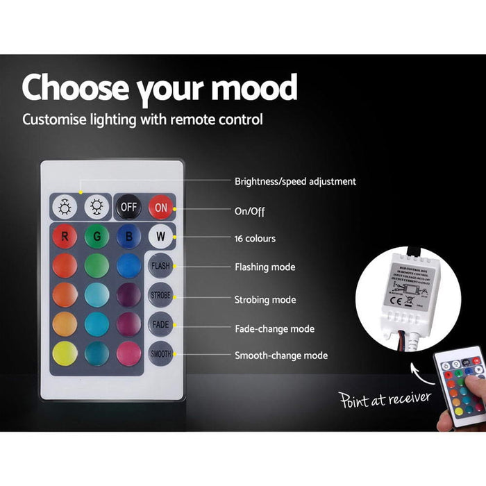 Artiss Cole Led Bed Frame Pu Leather Gas Lift Storage