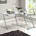 Artiss Corner Metal Pull out Table Desk - White