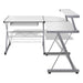 Artiss Corner Metal Pull out Table Desk - White