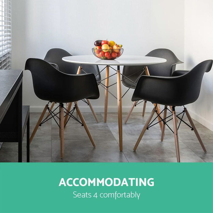 Artiss Dining Table 4 Seater Round Replica Dsw Eiffel