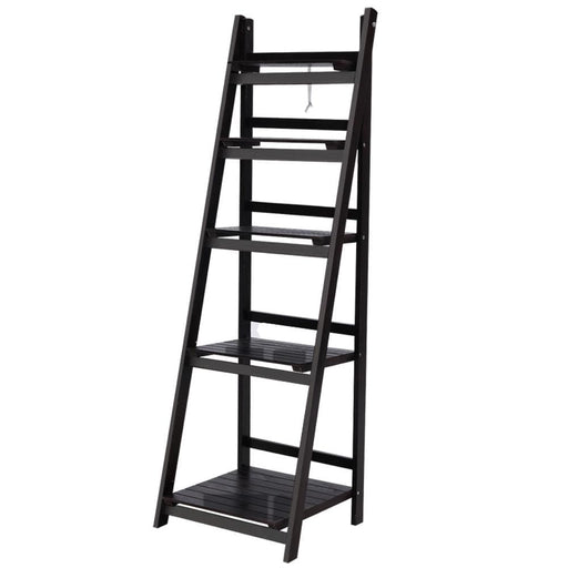 Artiss Display Shelf 5 Tier Wooden Ladder Stand Storage