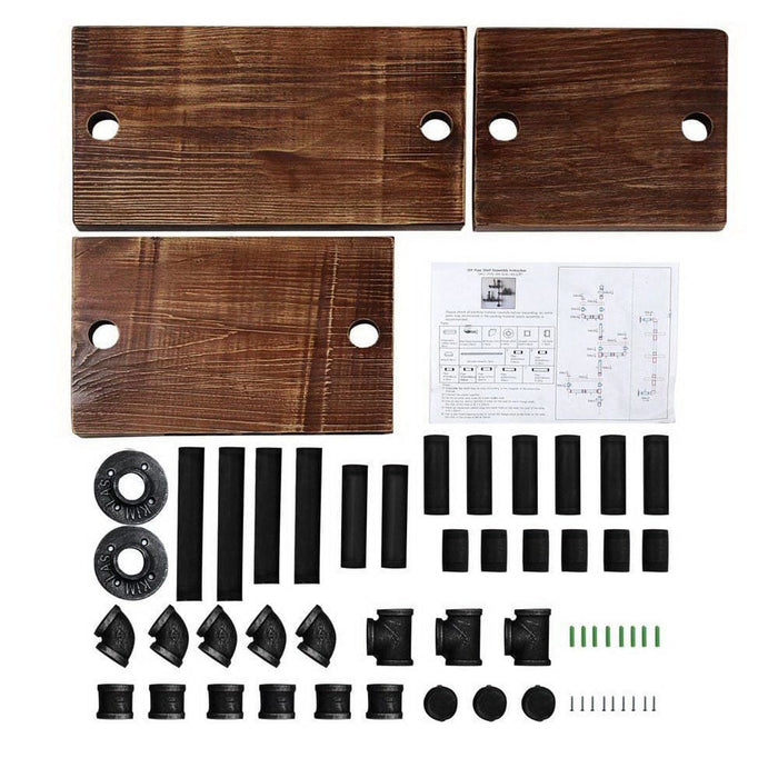 Artiss Display Shelves Bookshelf Pipe Shelf Rustic