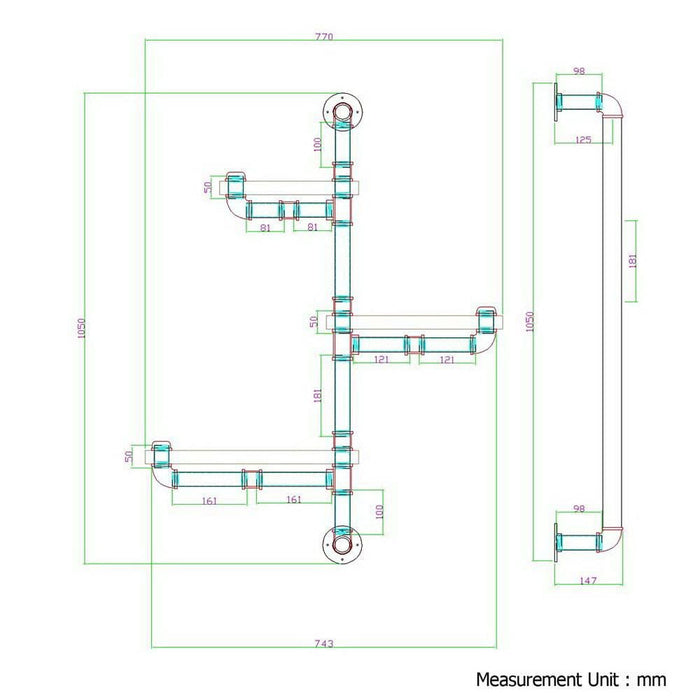 Artiss Display Shelves Bookshelf Pipe Shelf Rustic