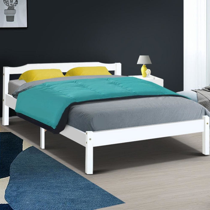 Artiss Double Full Size Wooden Bed Frame Mattress Base